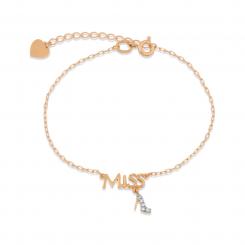 Armband Miss aus Rotgold 585, mit Zirkonia, Länge ca. 16 - 19 cm