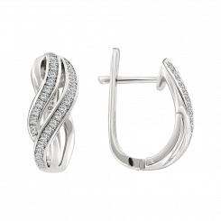 Anmutige Ohrringe, Silber 925, mit 50 Zirkonia, Höhe ca. 16 mm