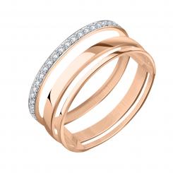 Damenring, Russisches Rotgold 585, mit Zirkonia