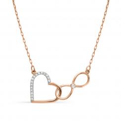 Wunderschöne Kette mit Anhänger, Russisches Rotgold 585, mit 17 Brillanten 0,052 ct. HSI, Kettenlänge ca. 42 cm
