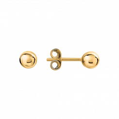 Attractive round stud earrings, yellow gold 585, diameter approx. 4 mm
