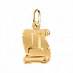 Pendant letter "Д", yellow gold 585, height approx. 25 mm