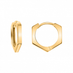 Stylish earrings, yellow gold 585, height approx. 13 mm