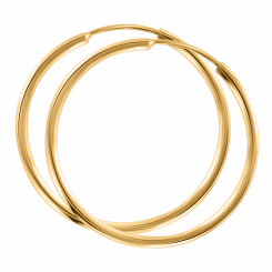 Elegant hoop earrings, 585 yellow gold, diameter approx. 30 mm