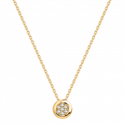 Attraktive Kette mit Anhänger, Gelbgold 585, mit Zirkonia, Durchmesser ca. 5 mm, Kettenlänge ca. 45 cm