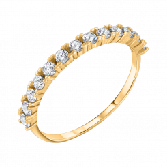 Eleganter Damenring, Gelbgold 585, mit Zirkonia