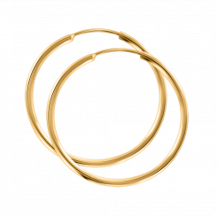 Elegant hoop earrings, 585 yellow gold, diameter approx. 25 mm
