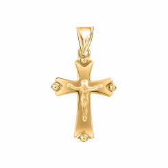Beautiful pendant cross, yellow gold 585, height approx. 27 mm