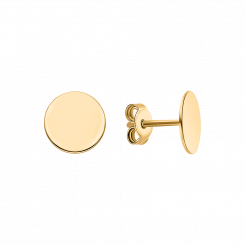 Attractive round stud earrings, yellow gold 585, diameter approx. 10 mm