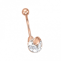 Nice belly piercing, red gold 585, with zirconia, length approx. 25 mm