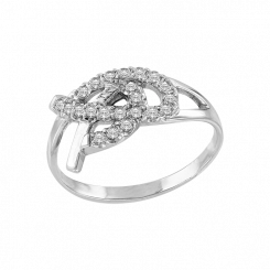 Impressive women's ring, white gold 585, with zirconia