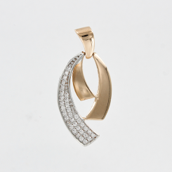 anziehender Anhänger, Rotgold 585, Zirkonia, Höhe ca. 28 mm