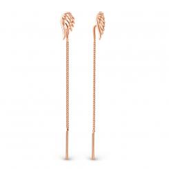 Long earrings, russian red gold 585, length approx. 53 mm