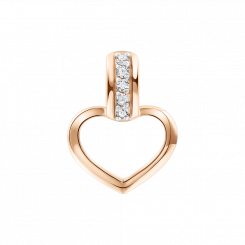 Pendant, russian red gold 585, with zirconia, height approx. 15 mm