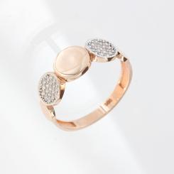 exzellenter Damenring, Rotgold 585 mit Zirkonia