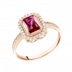 geschätzter Damenring, Rotgold 585, Zirkonia