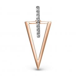 Anhänger aus Rotgold 585 mit Zirkonia im trendigen geometrischen Design