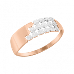 Eleganter Damenring, Rotgold 585, rhodiniert
