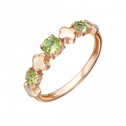 Damenring aus Russisches Rotgold 585, mit Chrysolith