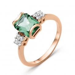 Damenring, Russisches Rotgold 585, mit Zirkonia und Sitall, Größe des Sitall-stein ca. 9x6 mm