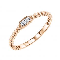 Damenring aus Rotgold 585, mit Zirkonia, Breite ca. 2-3 mm