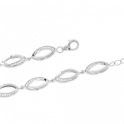Wunderschöne Armband aus Silber 925, mit Zirkonia, Breite ca. 7 mm,  Länge ca. 19-21 cm