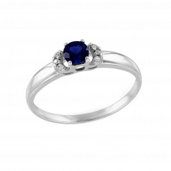 delicate ladies ring, silver 925, sapphire HTS., zirconia