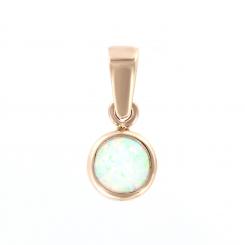 Pendant, russian red gold 585, with opal - diameter approx. 7 mm, height approx. 15 mm, weight of the piece: approx. 0,92 gr.