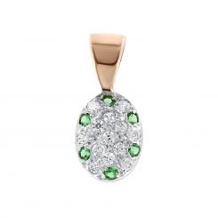 Pendant, russian red gold 585, with zirconia, width approx. 8 mm, height approx. 16 mm, weight of the piece: approx. 0,97 gr.