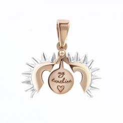 Pendant, russian red gold 585, diameter approx. 13 mm, height approx. 21 mm, weight of the piece: approx. 1,34 gr. 