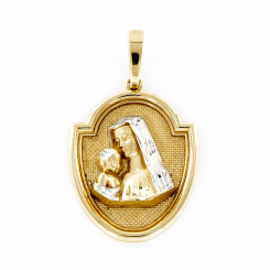 Ikone - Anhänger, Gelbgold 585, Höhe ca. 34 mm, Gravur, Gewicht ca. 3,2 g