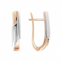 Earrings, russian red gold 585, height approx. 24 mm