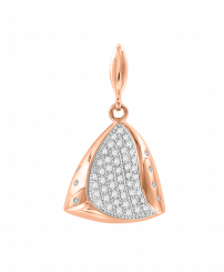 Attractive pendant in red gold 585, with zirconia, height approx. 27 mm