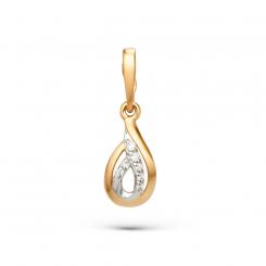 Pendant, russian red gold 585, with zirconia, height approx. 20 mm