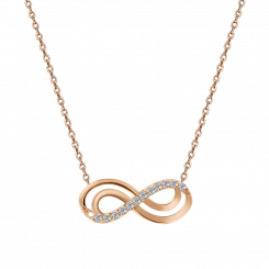 Kette mit Anhänger und Zirkonia, Russisches Rotgold 585, Anhängerlänge ca. 15 mm, Kettenlänge ca. 45 cm