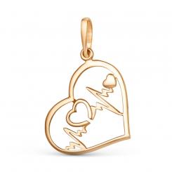 Pendant, russian red gold 585, height approx. 28 mm