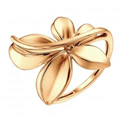 Women's ring, russian red gold 585, size of the decorative part approx. 20x22 mm