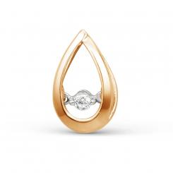 Pendant, russian red gold 585, with zirconia, height approx. 11 mm