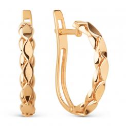 Earrings, russian red gold 585, width approx. 3 mm, height approx. 19 mm