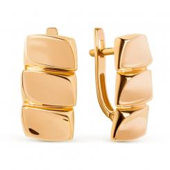 Earrings, russian red gold 585, width approx. 9 mm, height approx. 18 mm