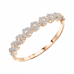 Damenring, Russisches Rotgold 585, mit Zirkonia