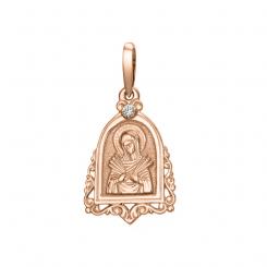 Icon - pendant, russian red gold 585, height approx. 27 mm