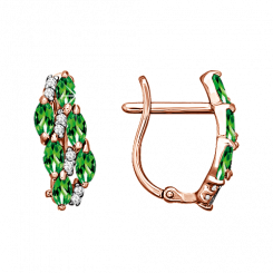 herrliche Ohrhänger, Rotgold 585, Zirkonia, Höhe ca. 16 mm 