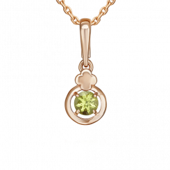 Feine Anhänger, Rotgold 585, Chrysolith, Höhe ca. 17 mm