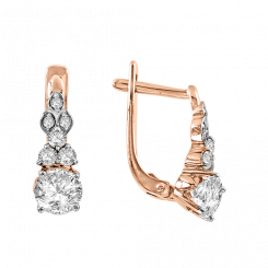 Ohrringe aus Rotgold 585, mit Zirkonia Swarovski, Höhe ca. 16 mm, ca. 2,7g
