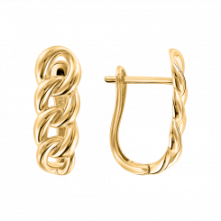 Earrings, yellow gold 585, width approx. 6 mm, height approx. 19 mm