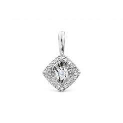 Anhänger, Weißgold 585, mit Brillanten ca. 0,091 ct. HSI, Höhe ca. 15 mm