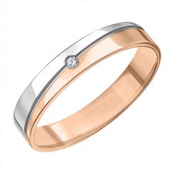 Damenring, Rot-/Weißgold 585, mit Brillant ca. 0,0134 ct. HSI 