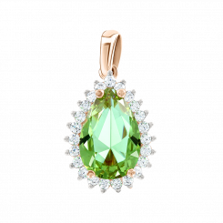 Pendant in rose gold 585, with sultanite and zirconia, height approx. 23 mm