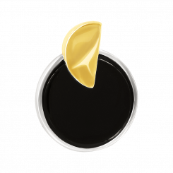 Eleganter Anhänger, Silber 925, vergoldet in Gelbgold, mit Onyx, Höhe ca. 15 mm